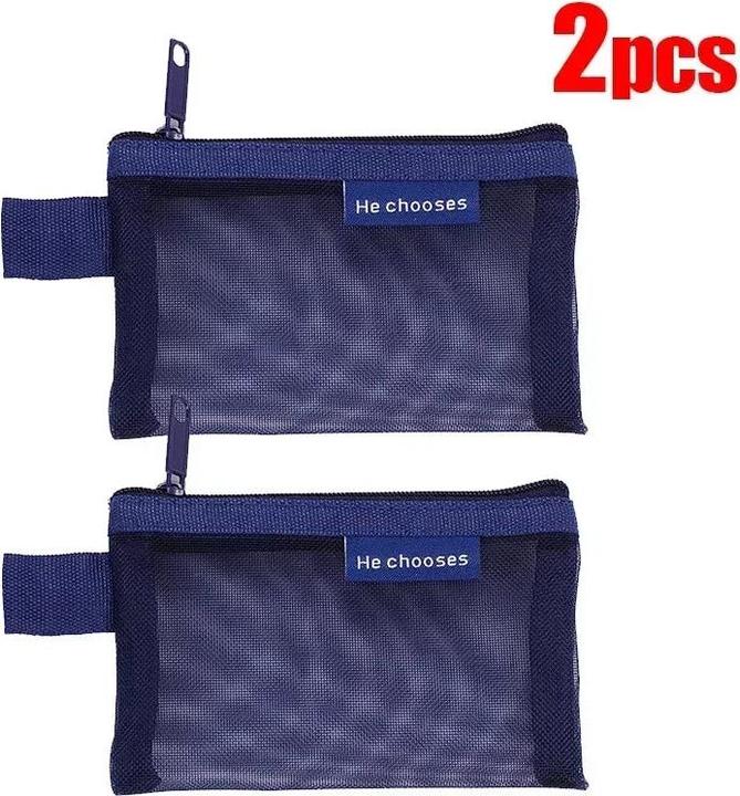 Only-Bags.Store 2 Pcs Mini Mesh Lagerung Taschen Multi-farbe Tragbare Mäppchen Halter Münze Kosmetik Schmuck Reise