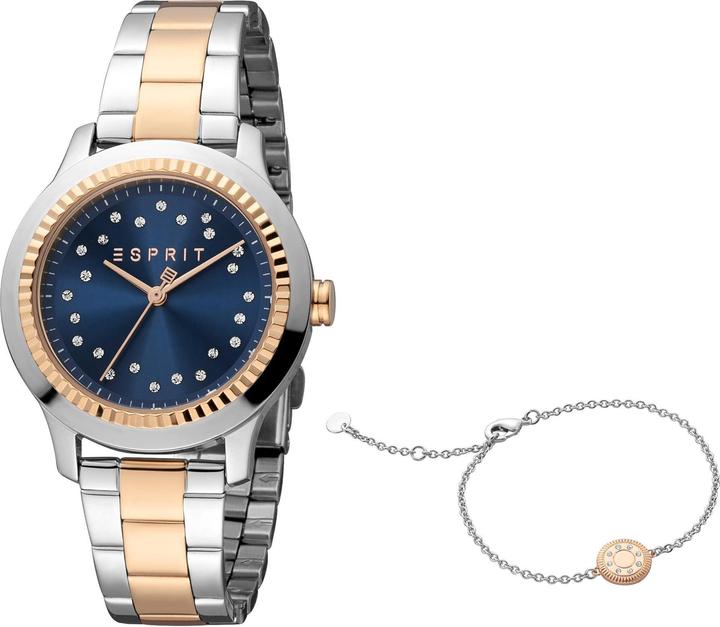 Actual product image Esprit Wristwatch Joyce Set, Silver & Rose Gold (Analogue wristwatch, 34 mm)