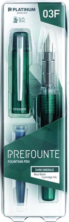 Produktbild Platinum Prefounte Dark Emerald, F Eternal Füllfederhalter, in Kunststoffverpackung, Blister, grün (Dark Emerald, 1 x)