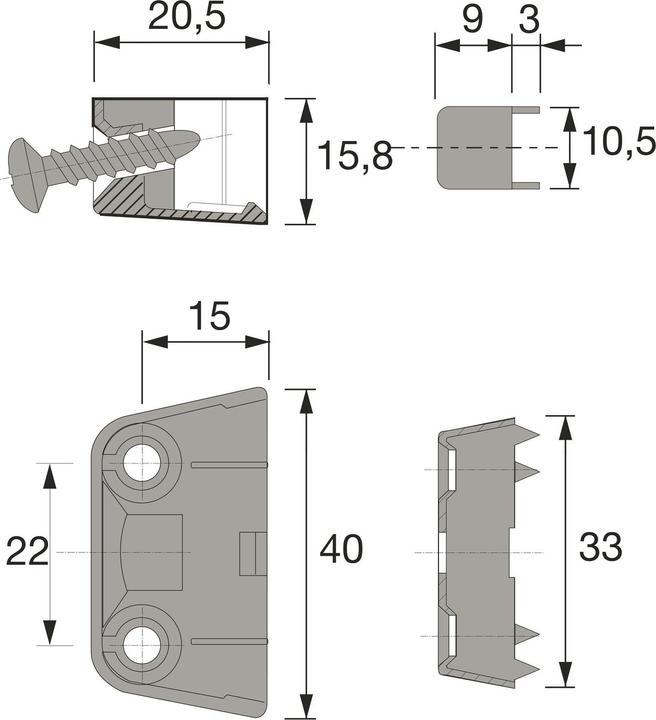 Image du produit Hettich Ferrure d'assemblage trapézoïdale TZ 4 (Raccords d'angle, 1 pcs)