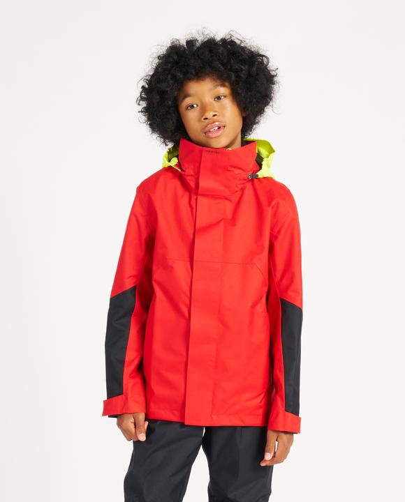 Tribord Regenjacke Segeljacke Kinder wasserdicht winddicht - Sailing 300 rot/gelb