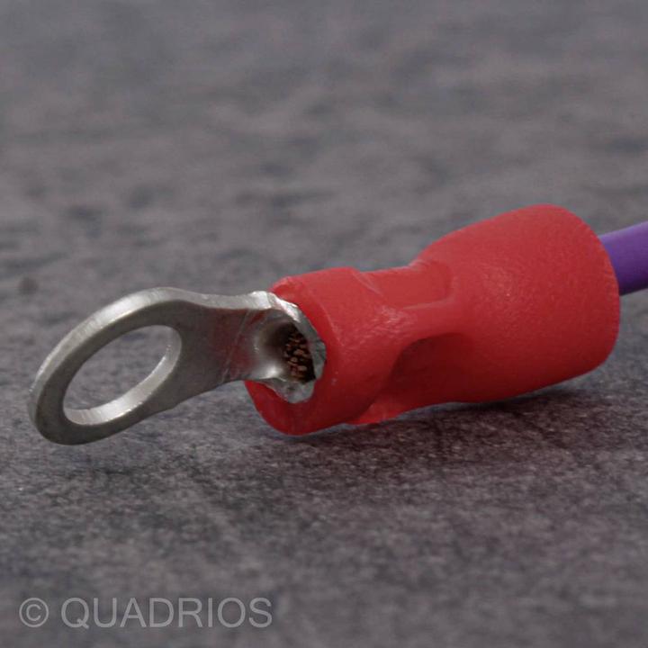 Produktbild Quadrios 22C443 Ringkabelschuh Querschnitt (max.)=1.5 mm² Loch-Ø=6.5 mm Teilisoliert Rot 1 Set