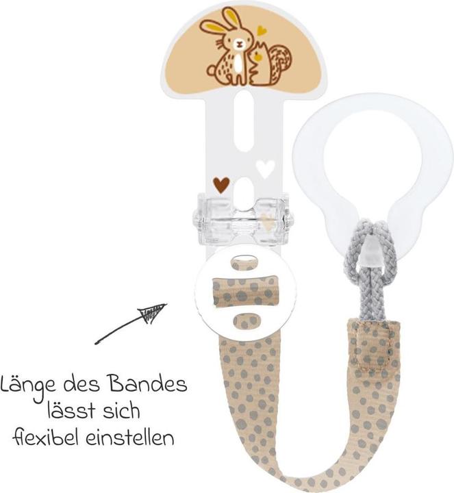 Produktbild MAM Schnullerketten Schnullerband Clip it! mit Cover - Hase (1 x, ab Geburt)