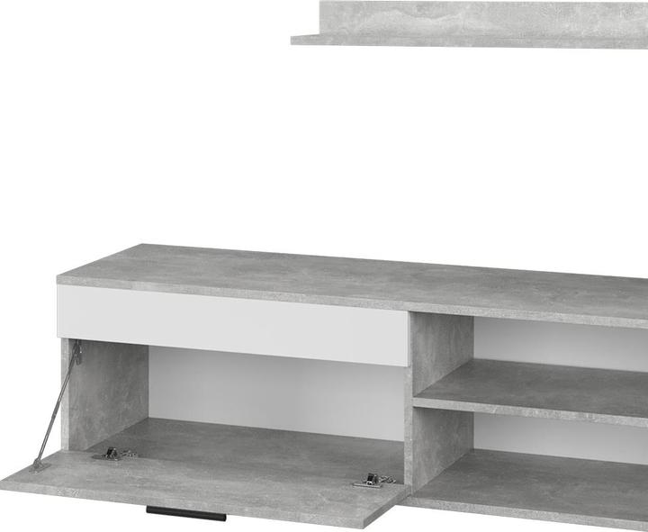 Actual product image Vichy Lowboard & Regal Berno, Beton/Weiss, mit 1 Klappe