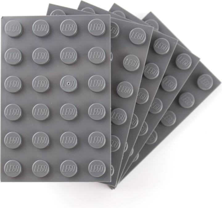 Actual product image LEGO 4x6 plates dark gray - 250 pieces - Dark bluish gray plate 3032 (3032, LEGO Accessories)