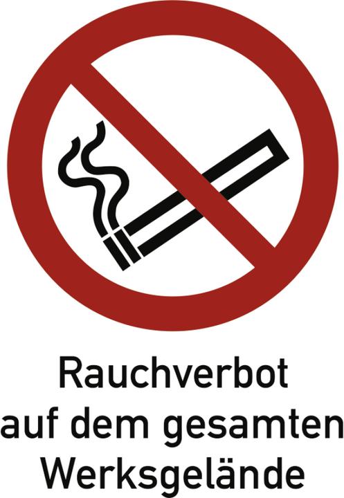 Produktbild Moravia Verbotszeichen Rauchverbot Werksgelände Kunststoff, 210x297 mm