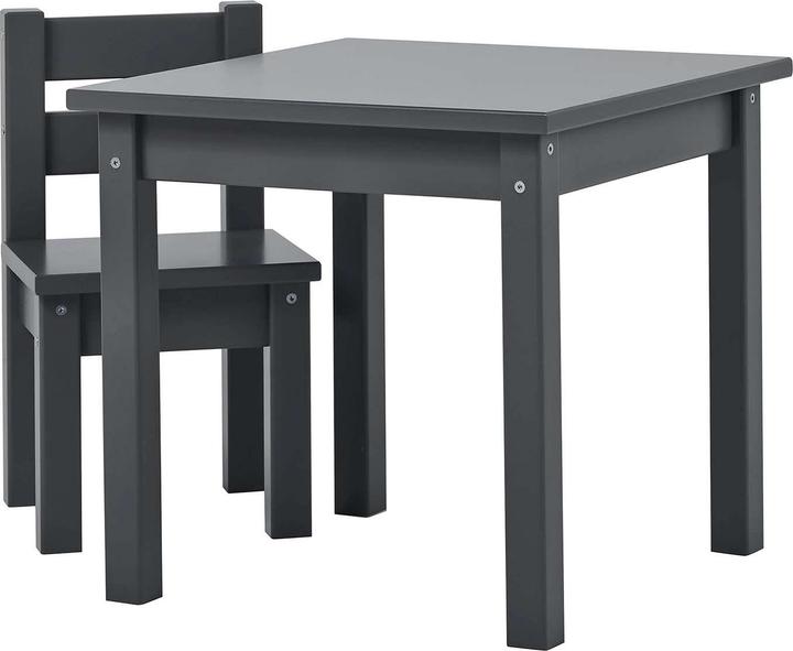 Hoppekids Ensemble de salon pour enfants MADS avec 1 chaise et 1 table - Smoked Pearl (Groupe de sièges pour enfants)