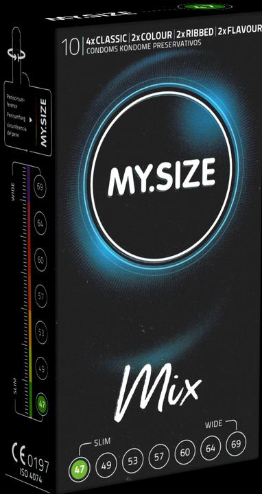 Immagine prodotto My.Size Classico "47mm MIX" 10 profilattici per il massimo comfort e la massima sicurezza di utilizzo (10 pz.)