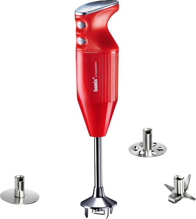 Bamix Handmixer M250 Prime, Chroom/Rood (EU-stekker)