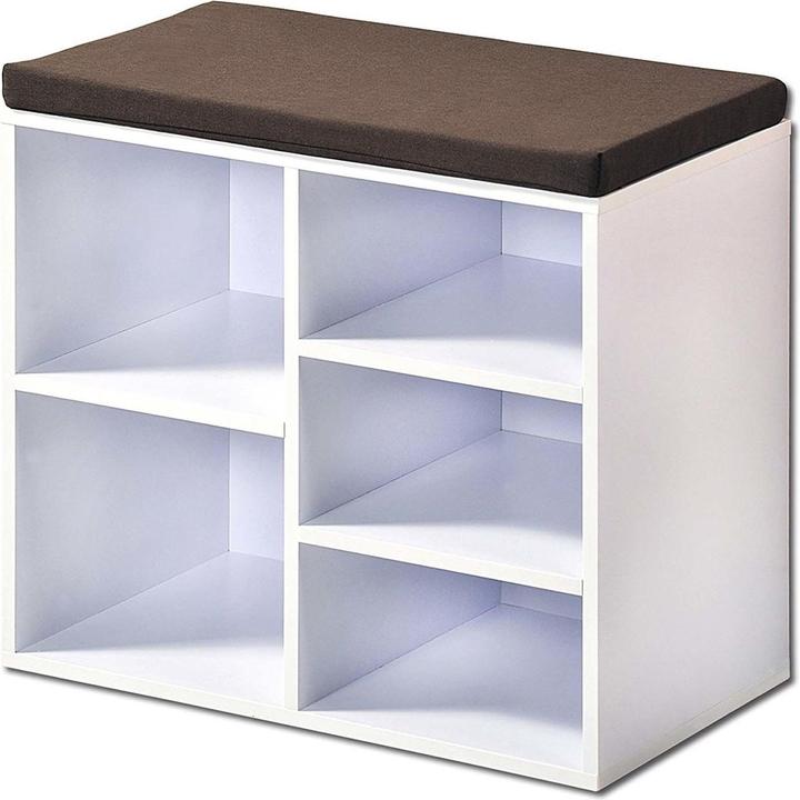 Actual product image HTI-Living Garderobenbank mit 5 Fächern inkl. Sitzkissen Weiss