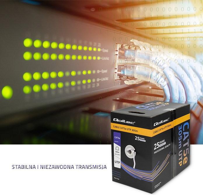 Produktbild Qoltec 50358 UTP Netzwerkkabel CAT5E 305m PVC grau (U/UTP, CAT5e, 305 m)