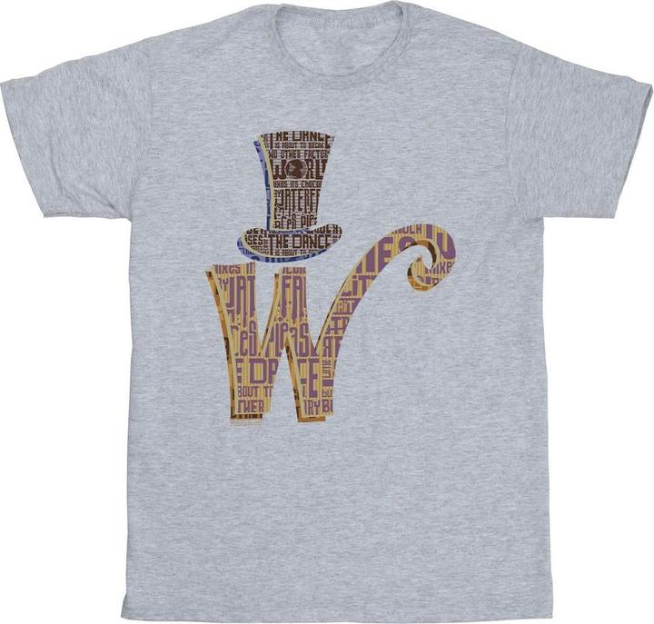 Actual product image Willy Wonka & the Chocolate Factory Mens W Logo Hat T-Shirt (4XL)
