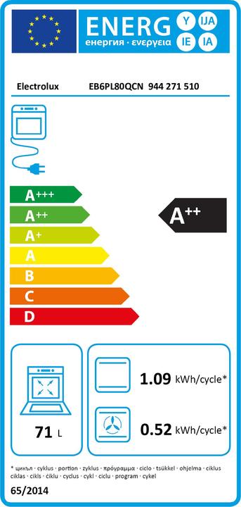 Energie-Label Electrolux EB6PL80QCN