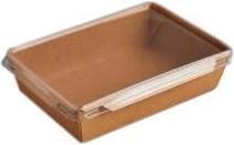 Produktbild MultiLine Sushibakke 1200 ml 200x135x50 mm bund brun kraft med PE klar låg på vnr 126460,50 stk/ps - (300 stk.
