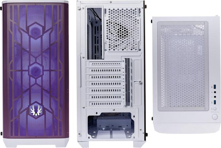 Actual product image BitFenix Nova Mesh SE TG ARGB Midi Tower, Tempered Glass - white/purple (ATX, mATX, Mini-ITX)