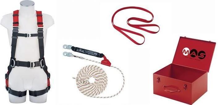 MAS Kit de sécurité avec harnais de sécurité EN 361 + EN 358 Nr.41001 (Harnais de sécurité, 136 kg)
