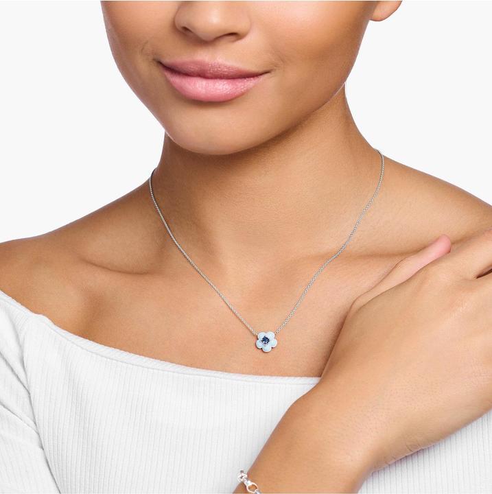 Image du produit Thomas Sabo Chaîne Fleur avec pierre bleue argent (Émail, Argent 925, 40 - 45 cm)