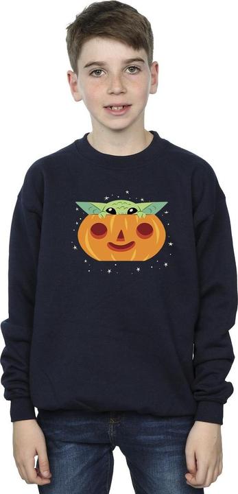 Actual product image Star Wars Boys The Mandalorian Grogu Pumpkin Sweatshirt (116)