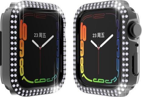Image du produit Cover-Discount Apple Watch 45mm - Etui de protection en strass brillant noir