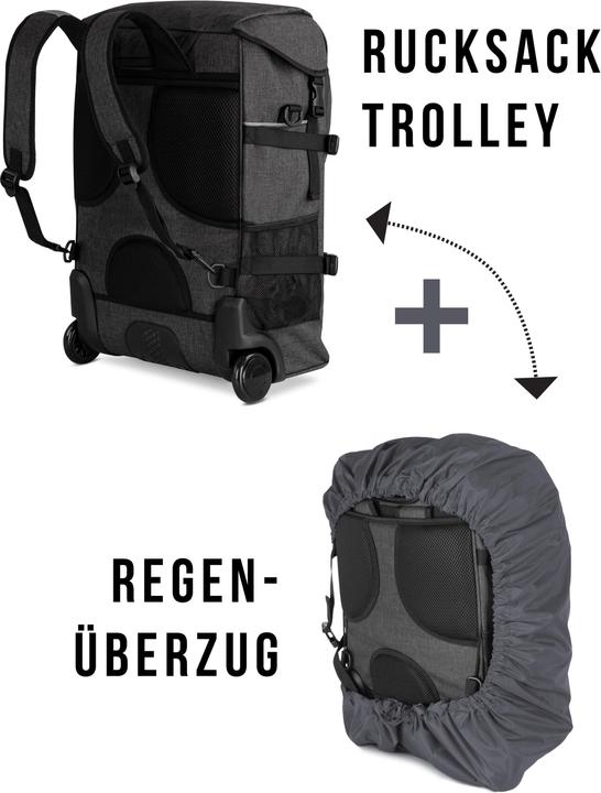 Immagine prodotto Normani Zaino con funzione trolley 37 L e copertura antipioggia - 8839 (37 l, Bagaglio a mano (fino a 50 litri))