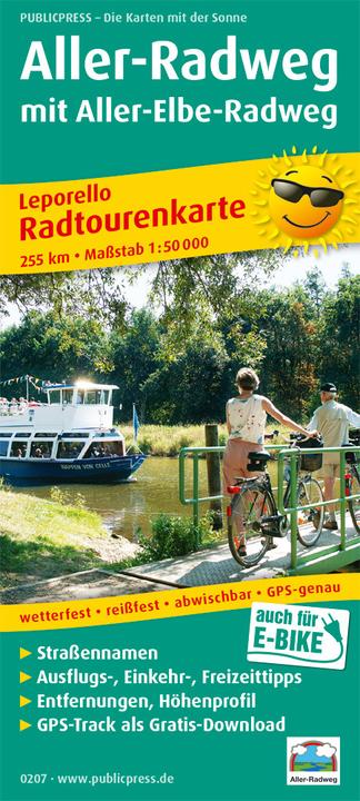 Actual product image PublicPress cycle map Aller-Radweg with Aller-Elbe-Radweg, 27 sections, also for e-bike
