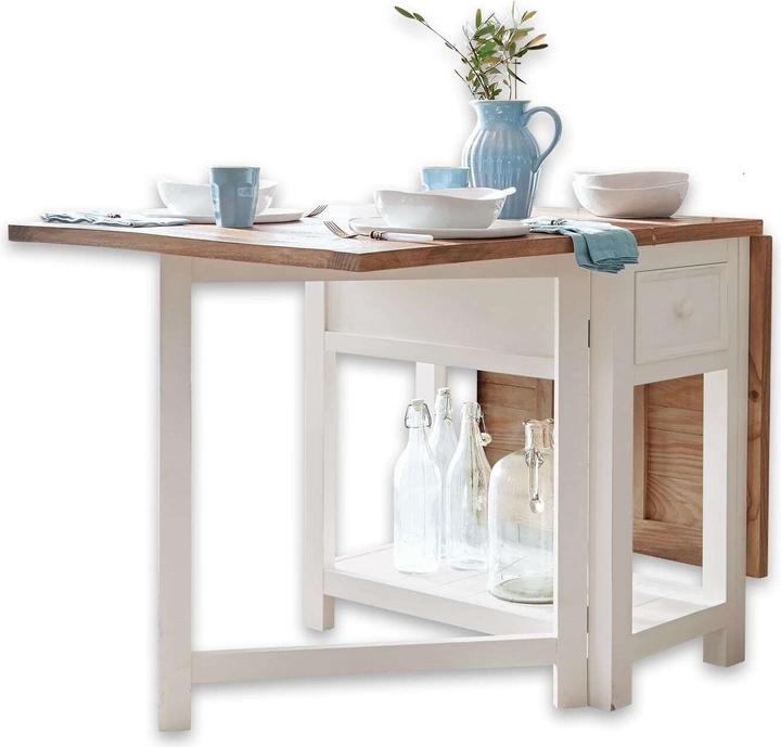 Actual product image Loberon Table Dale antique white/brown (160 x 78 x 80 cm)