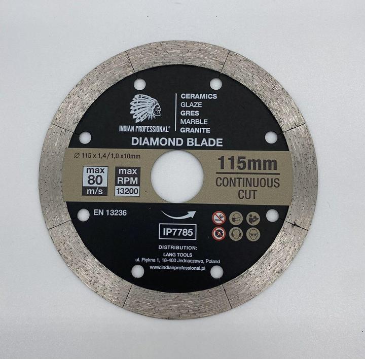 Immagine prodotto Indian Professional Disco diamantato 115 mm x 1,6 mm x 22,2 mm Taglio continuo