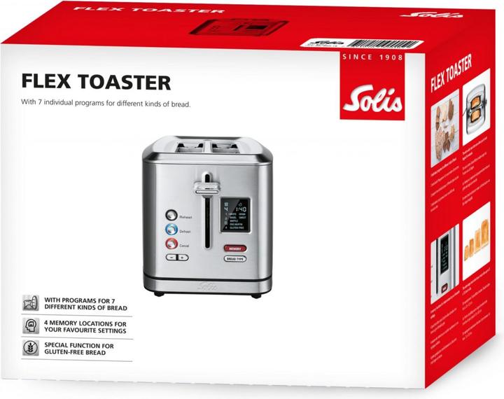 Produktbild Solis Flex Toaster 8004 - Toaster Broodrooster - Met geheugenfunctie