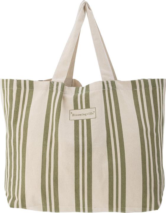 Bloomingville Trina Shopping Bag, Green, Cotton (30 l)