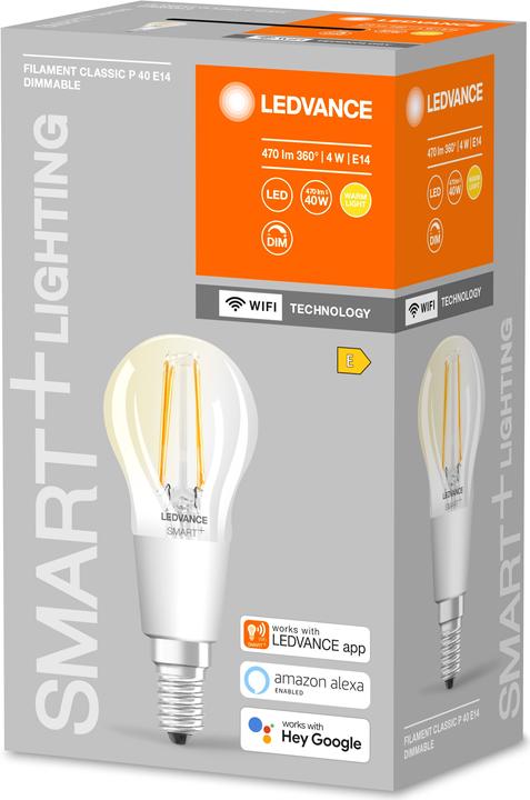 Actual product image Ledvance Smart+ Wifi Filament Mini Bulb (E14, 4 W, 470 lm, 1 x, E)