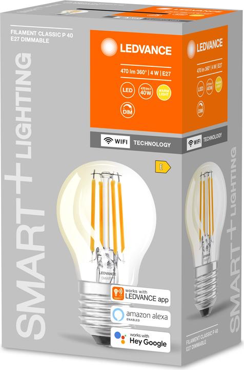 Produktbild Ledvance Smart+ Wifi Filament Mini Bulb (E27, 4 W, 470 lm, 1 x, E)