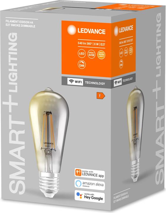 Produktbild Ledvance Smart+ Wifi Filament Edison (E27, 6 W, 540 lm, 4 x, F)