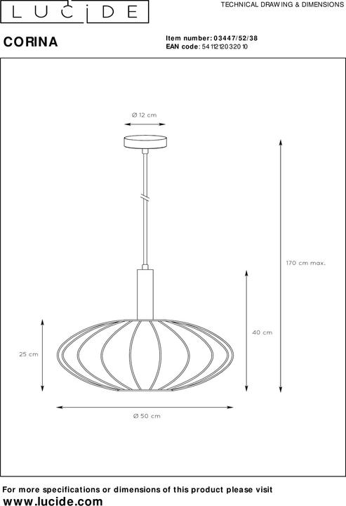 Actual product image Lucide Corina (E27)