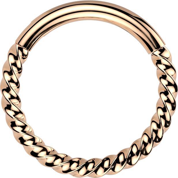 Immagine prodotto Star Piercing Anello micro segmento con cerniera intrecciata in oro rosa (Titanio G23)