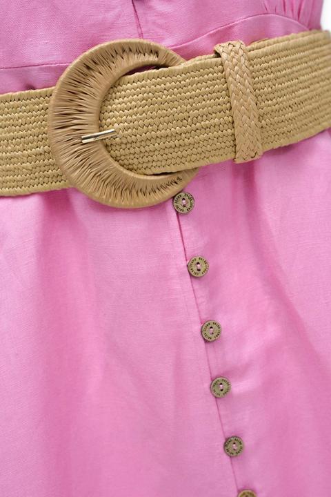 Image du produit Salsa Jeans Midikleid Linen Shirt Dress With Front Buttoned Belt (S)