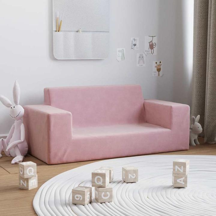 Produktbild VidaXL Kindersofa 2-Sitzer Rosa Weich Plüsch (Kindersofa)