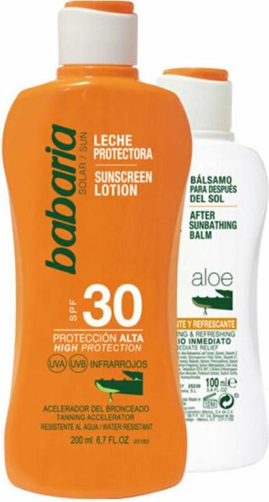 Actual product image Babaria SOLAR ALOE VERA SPF30 LECHE LOTE 2 pz (Sun lotion, SPF 30, 200 ml)