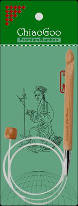 Produktbild ChiaoGoo Tunesische Häkelnadel Bamboo (flexibel/mit Seil)