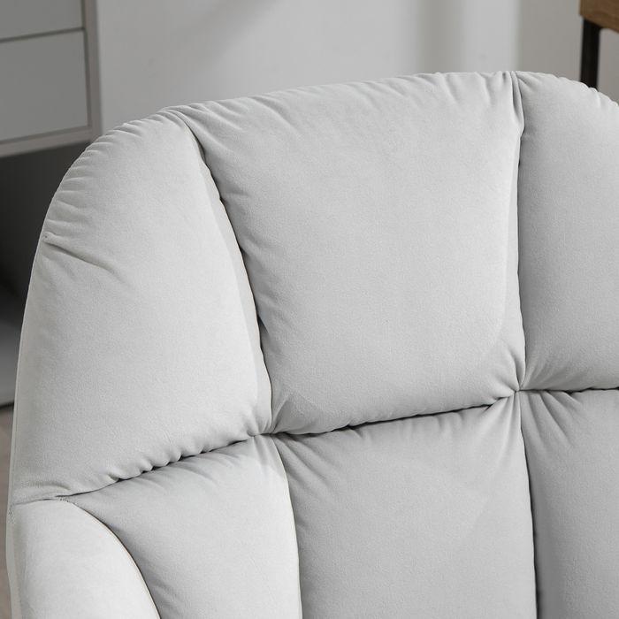 Image du produit Swisshandel24 Chaise de bureau, aspect velours, avec accoudoirs, gris clair