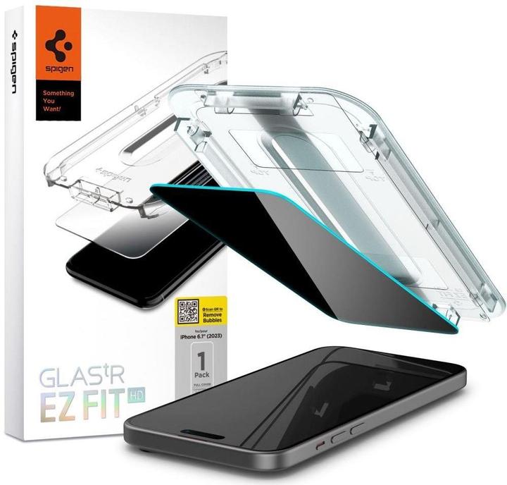 Produktbild Spigen GLAStR EZ FIT Privacy HD Entworfen fur iPhone 15 Pro Premium gehartetes Glas Displayschutzfolie