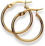 Actual product image Natsumi Schmuck Hoop earrings yellow gold 9K/375 Ø 17mm round (375/9 K Yellow gold)