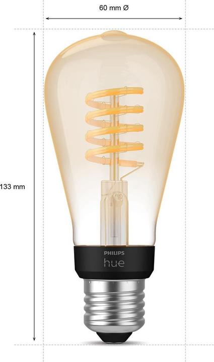 Actual product image Philips Hue ST64 (E27, 7 W, 550 lm, 1 x, G)