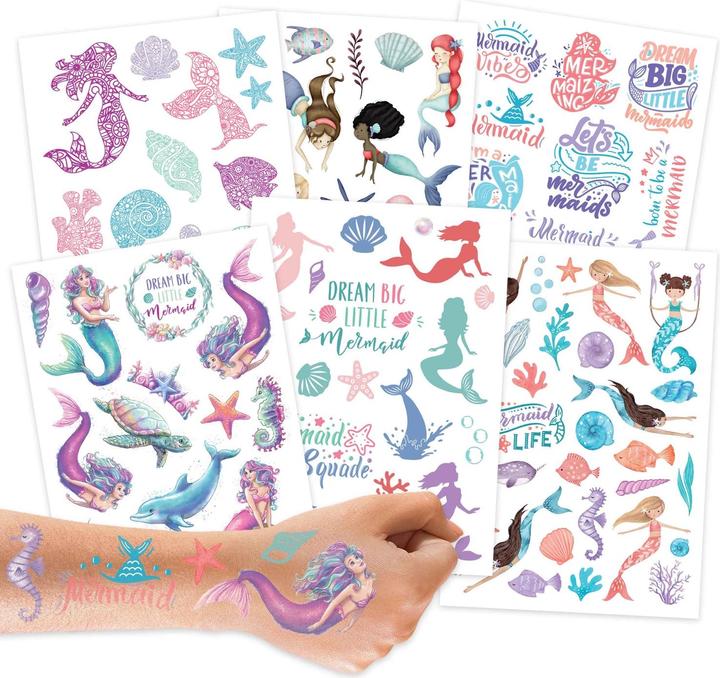 Papierdrachen Kindertattoos – Meerjungfrauen