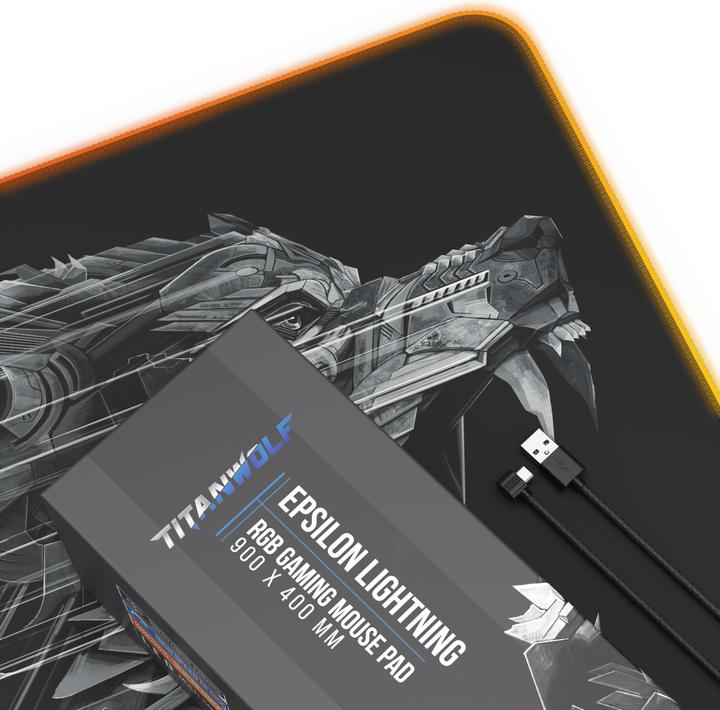 Actual product image Titanwolf RGB gaming mouse pad (XL)