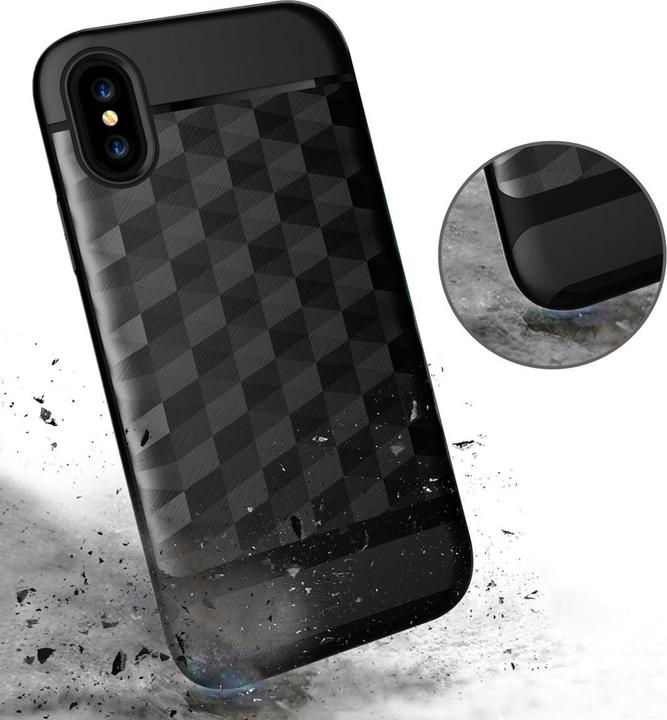 Produktbild König Design Apple iPhone X Hülle Case Handy Cover Schutz Tasche Schutzhülle Bumper Schwarz (Apple iPhone X)