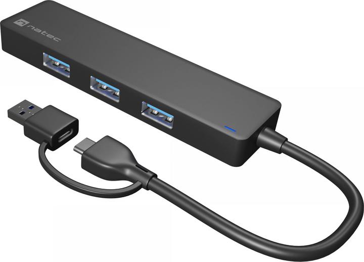 Actual product image Genesis USB 3.0 HUB, Mayfly, 4-Port, Black (USB-C, 4 Ports)