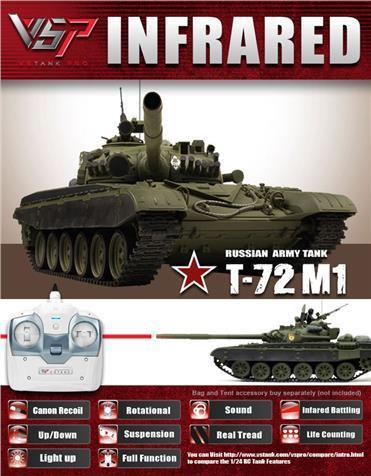 Image du produit VSTank Russian Army Tank T72 M1 2.4G olive (RTR Prêt à fonctionner)