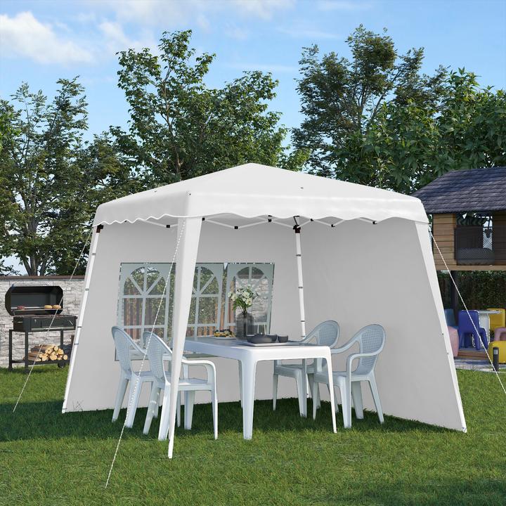 Immagine prodotto Outsunny Padiglione con 2 pareti laterali e regolazione individuale dell'altezza (240 cm, 240 cm)
