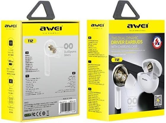 Image du produit Awei Casque Bluetooth 5.3 avec étui de chargement (pas de réduction du bruit, 30 h, Sans fil)