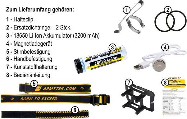 Image du produit ArmyTek Lampe multifonction USB Wizard Pro Nichia Magnet chaude (10.80 cm, 1770 lm)
